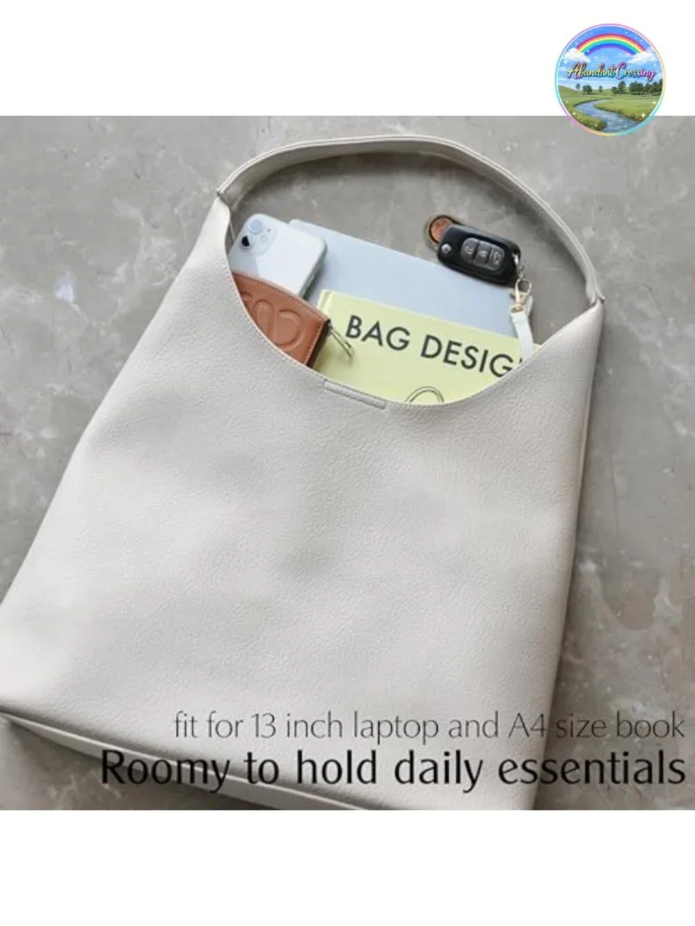 Soft Vegan Leather Slouchy Hobo Shoulder Bag Tote Purse for Women, Lightweight,